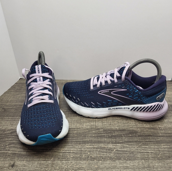 Brooks Glycerin GTS 20 Blue Purple Womens US Size 6.5 Running Shoes Sneakers - Picture 1 of 10